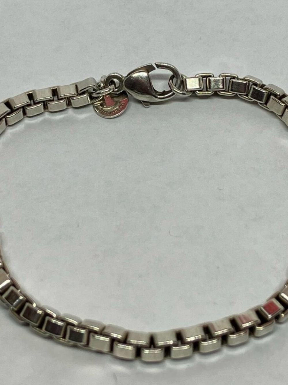 TIFFANY & CO Sterling Silver Venetian Box Chain Bracelet! Authentic!